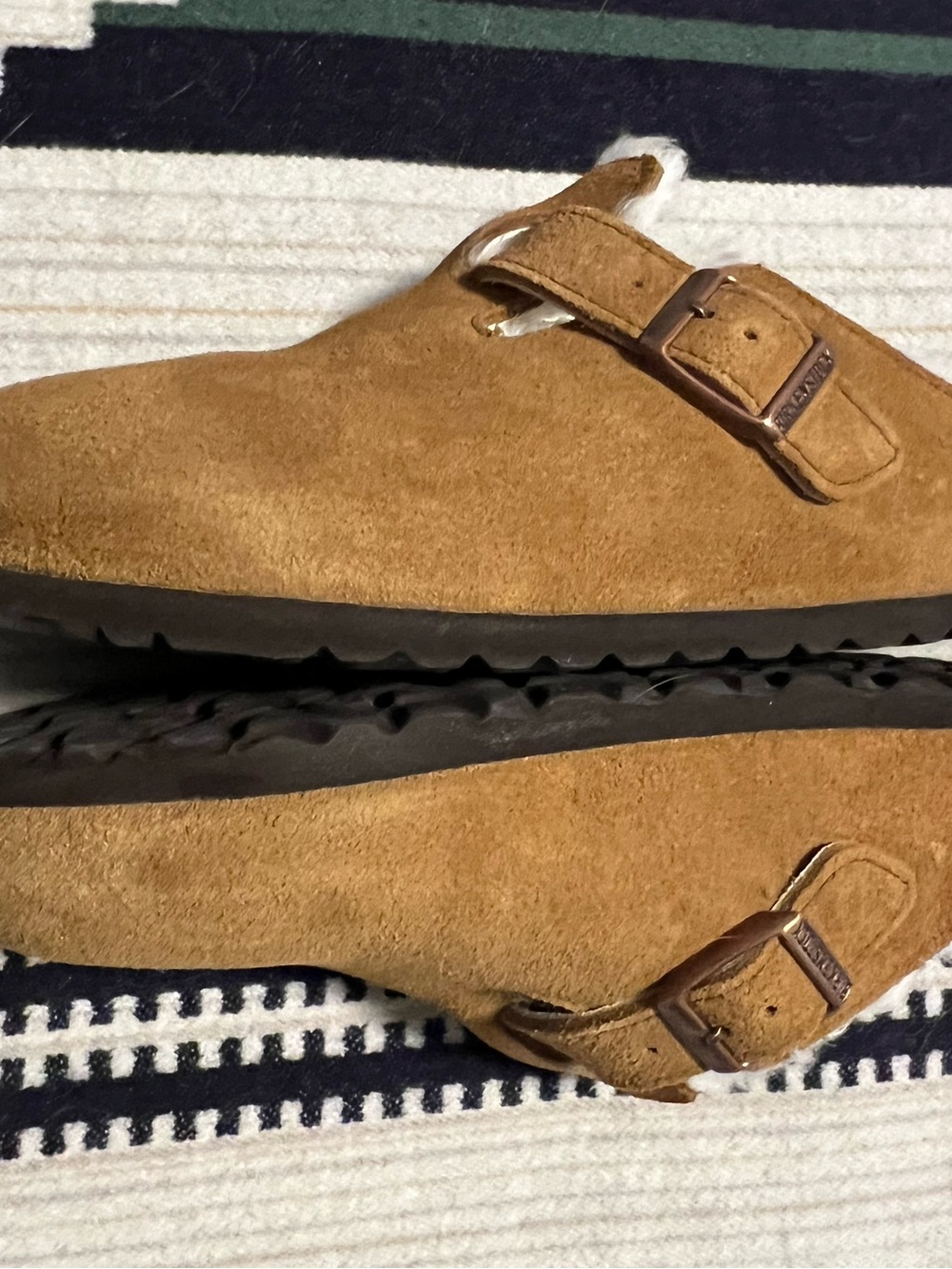 Birkenstock: Boston Shearling Suede Clog - Mink - Size 39 Women - Picture 8 of 12